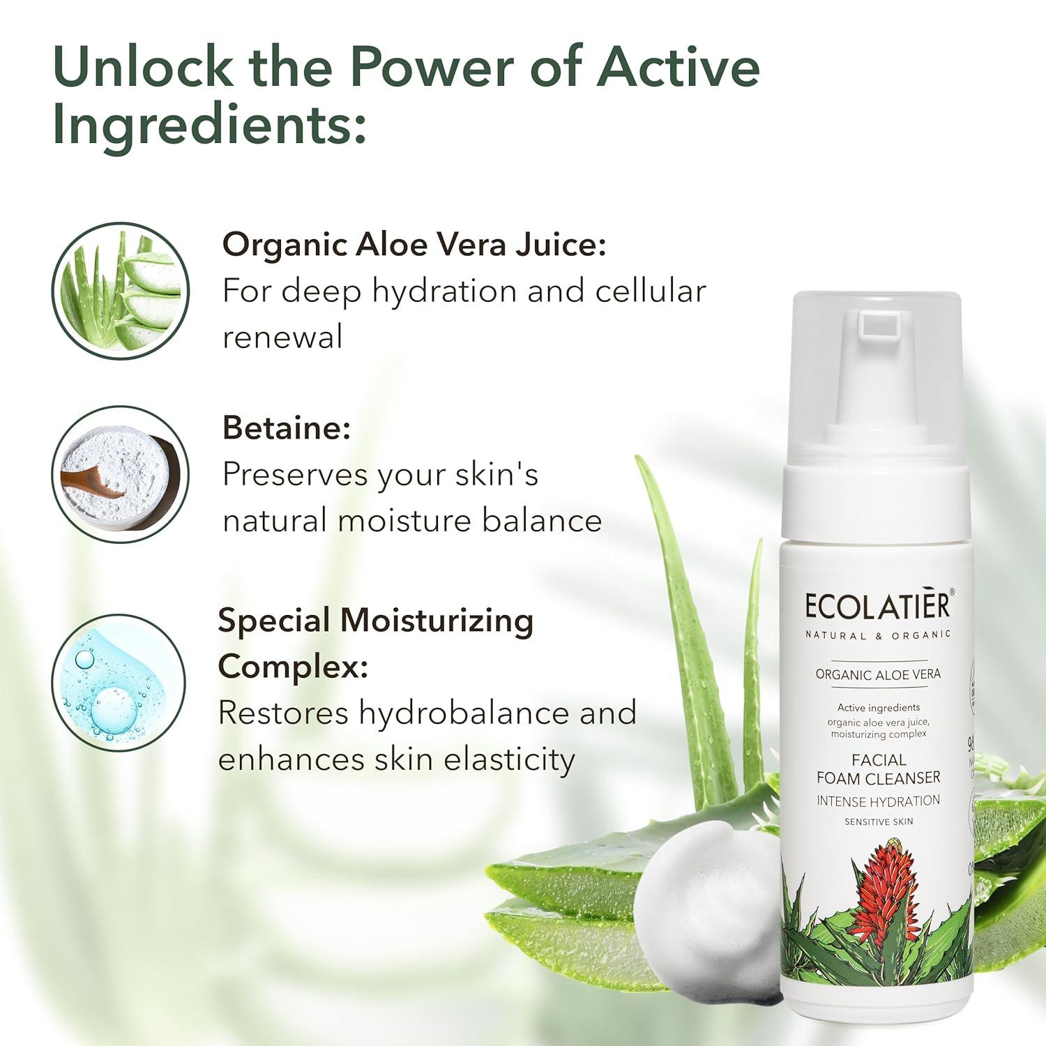 Facial Foam Cleanser – Intense Hydration with Organic Aloe Vera